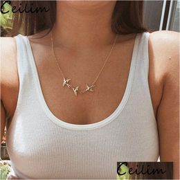 Pendant Necklaces New Fashion Retro Sier Bird Necklace For Women Jewellery Swallow Sparrow Centred Delicate Wholesale Dhgarden Dhhyr