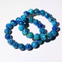 Strand Natural Azurite Stone Bead Bracelet Phoenix Malachite Blue Copper Ore Energy Crystal Aura Healing Jewellery 8mm