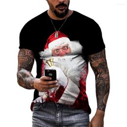 Men's T Shirts 2023 Fashion Christmas Tops T-shirts For Men 3d Trend Printing Santa Short Sleeve Graphic Shirt Oversized Tee