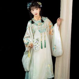 Ethnic Clothing 2022 New Hanfu Dress For Women Adult Chinese Style Traditional Ancient Spring Green Hanfu Suit Ming Dynasty Comes DQL6663 G230428