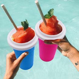 Ice Cream Tools Quick Frozen Smoothies Cups Slushy Ice Cream Maker Milkshake Cooling Cup Silicone Squeeze Slushy Cup DIY Homemade Freeze Drinks 230512