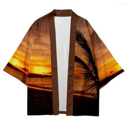 Ethnic Clothing Harajuku Women Men Shirt Oversize Kimono Top Hawaii Beach Haori Cardigan Japanese Yukata Kimonos Blouse Casual Daily