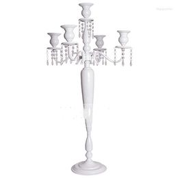 Party Decoration 11pcs)5 Arm Crystal Cup Antique Metal Gold Candelabra Wedding Centrepieces Yudao1799