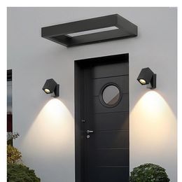 Wall Lamp Rotate Led Lamps Indoor Or Outdoor Lighting 7w Warm White Sconce Light With Grey Black Fixture