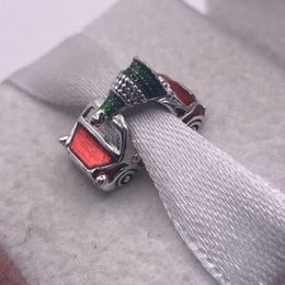 Festive Car & Christmas Tree Charm 925 sterling silver Pandora Clips Moments Birthstone for fit Charms beads Bracelets Jewelry 792358C01 Andy Jewel