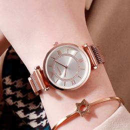 Wristwatches Luxury Wristwatch Rose Gold Bracelet Watch For Women Watches Sliver Ladies Female Stainless Steel Magnet 2023Wristwatches