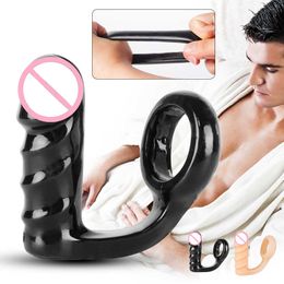 Silicone Dildo Male Prostate Massager Cock Rings Penis Ring Butt Plug Anal for Man Couples Masturbator Sex Toys