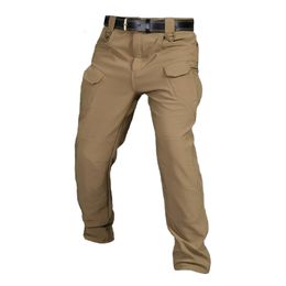 Men's Pants KAMB Multi Pockets Fleece Warm Cargo Pants For Men Clothing Thermal Work Casual Winter Military Black Khaki Army Trousers Male 230512