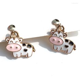 Backs Earrings Cartoon Cow No Hole Ear Clips Lovely Clip On Earring Without Piercing Minimalist Jewelry CE515