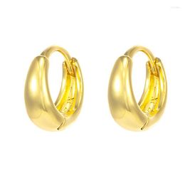 Hoop Earrings High Quality Wedding Engagement Jewellery 24k Gold Plated 11mm Glossy For Women Charm Fashion Party Gift