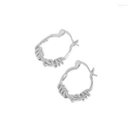 Hoop Earrings Small And Luxury Design Sense Personalized Versatile Knotted Vine 925 Sterling Silver Female
