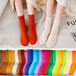 Harajuku Wholesale cotton Compression Men Summer Women Socks Girls Colourful Middle Tube Cotton Breathable Soft Floor Skateboard Students Sport Pink