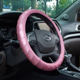 Steering Wheel Covers Pink Shiny Frosted Luxurious Comfortable Auto Car Cover Protection Styling Interior Accessorise