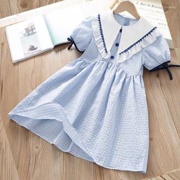 Girl Dresses Summer Baby Children For Girls Clothes School Uniform Costumes Short Sleeve Preppy Style Outfits Kids Vestidos