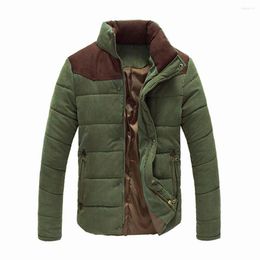 Men's Down Winter Jacket Fashion Blouson Homme Male Stand Collar Business Coat Casual Keep Warm Splice Cotton Clothing Tops