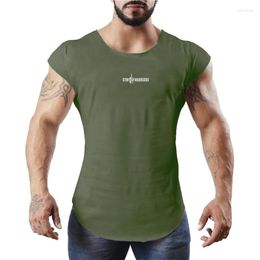 Men's Tank Tops Men Fitness Sport Sleeveless T-Shirt Gym Workout Bodybuilding Muscle Singlet 0-Neck Breathable Cotton