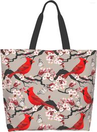 Storage Bags Bird Canvas Tote Bag Large Women Casual Shoulder Handbag Reusable Shopping Grocery