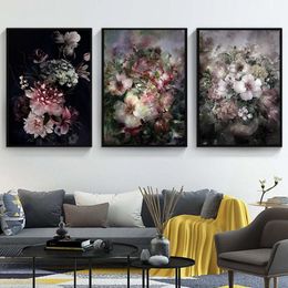 Number GATYZTORY 3PC Painting By Numbers Frameless Flower Paint By Numbers On Canvas DIY Number Painting Scenery Home Decor 40x50cm