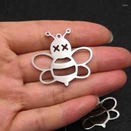 Charms 2pcs Stainless Steel Insect Large Bee DIY Accessories Material Necklace Pendant Findings Making Animal Jewelry Wholesale