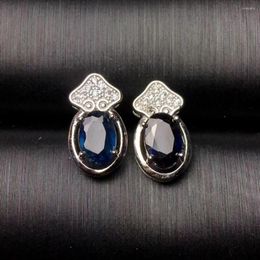 Stud Earrings Sapphire Earring Gems Natural And Real Sapphires 925 Sterling Silver Gem Size 5 7mm 2pcs