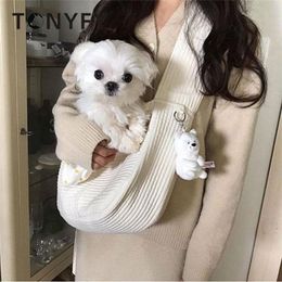 Carrier Pet Shoulder Bag Fashion Beige Outdoor Travel Dog Cat Portable Backpack Pet Puppy Carrier Comfort Breathable Sling Handbag