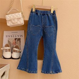 Jeans Bear Leader Girl Denim Trousers Kids Baby Elastic Waist Flared Jeans Princess Jeans Pants Childredn Long Pant for Girl 2-7 Years 230512