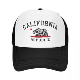 Snapbacks Classic California Republic Flag Baseball Cap for Women Men Breathable Trucker Hat Outdoor Snapback Hats Summer Caps P230512