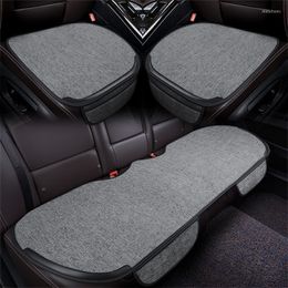 Car Seat Covers Summer Cover Front Rear Flax Cushion Breathable Linen Protector Mat Pad Universal Auto Interior Styling Truck SUV Van