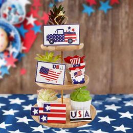 Supplies 1 Set Large Long Lasting Wood Sign Creative Wood Ornament Independence Tray Ornament Decoration Create Atmosphere P230512