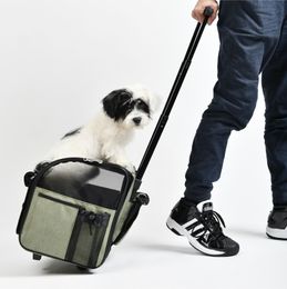 Carrier Hot Sale!Pet Dog Trolley Case Backpack Portable Outdoor Cat Dog Carrier Bag Travel Wheeling Suitcase Pet Luggage