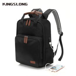 School Bags Kingslong Mini Casual Backpack For Teenage 15 Inch Laptop Mochila Female Children Functional Bag Girls