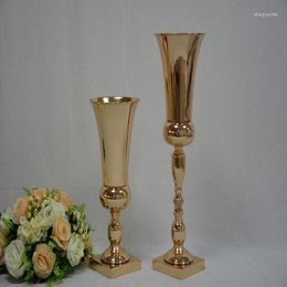 Vases 12pcs)40cm/90cm Tall)Wedding Home Decoration Flower Centrepiece Shiny Galvanised Gold Vase Metal Wedding Yudao1315