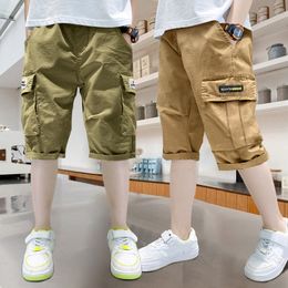 Shorts Summer Cargo Shorts For Boys Kids Fashion Casual Short Trousers Elastic Waist Loose Children Pants Boys Shorts Clothing 230512