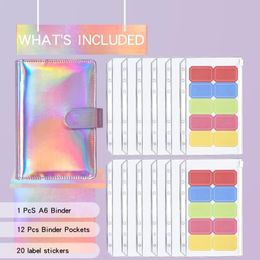 Notepads Binder Budget Planner Refillable Notebook Covers With 12Pcs 6 Holes Pockets PVC Zipper Money Saving Envelope BudgetNotepads