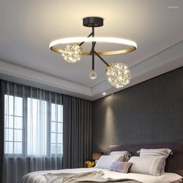 Chandeliers Glass Balls Gypsophila Led Ceiling Chandelierfor Living Room Centre Dining Kitchen Pendant Lamps Home Decoration Indoor Lights