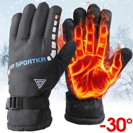 Sports Gloves Men's winter cycling gloves outdoor waterproof water ski riding motorcycle hiking gloves warm unisex thermal sports gloves P230512