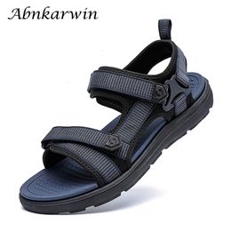 Men Casual Summer Beach Sandals Sandalias Hombre Playa EVA Soles Lightweight Breathable Antiskid Nonleather Blue