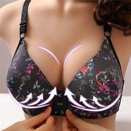 Bras Women Sexy Push Up Bra Front Buckle Bras Seamless Underwear No Steel Rings Anti-Sag Comfortable Breathable Bra Dropshipping P230512