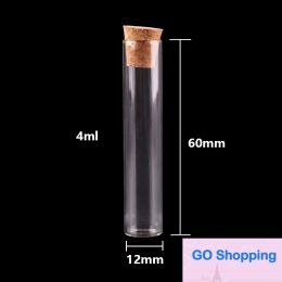 100pcs 12*60mm 4ml Mini Glass Test Tube with Cork Stopper Bottles Jars Vials Container DIY Craft Quality