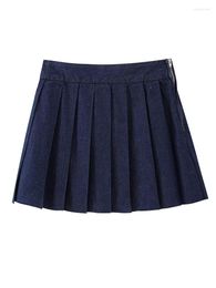 Skirts Women's Summer Skirt 2023 Versatile High-waisted A-line Side Zipper Blue Denim Slim