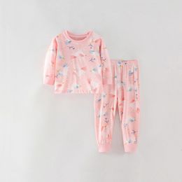 Pyjamas Little maven Baby Girls Pyjamas Autumn Cotton Unicorn Clothes Sets Comfort for Night Wear Suit Kids 2 to 7 years 230511