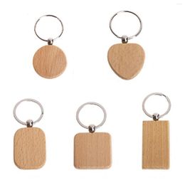 Jewelry Pouches 100 Blank Wooden Keychain Diy Key Tag Anti-Lost Wood Accessories Gift (Mixed)