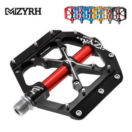 Bike Pedals MZYRH Bicycle Pedals 3 Bearings MTB Antislip Ultralight Aluminium Mountain Road Bike Platform Pedals Cycling Accessories 230511