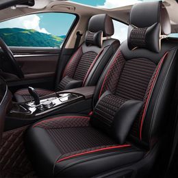 Car Seat Covers 13pcs Ice Silk Fabric Cover Set Luxury Leather Auto Protection Pad For 5 Seats Interior Accessories