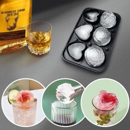 Ice Cream Tools Rose Shape Silicone Ice Mould Ice Heart Tray Ice Ball Maker Fondant Cake Chocolate Soap Mould Ice Cream Tool Baking 230512