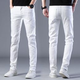 Men's Jeans Men's Fashion Brand Elastic Slim Fit Denim Long Pants Casual White Straight Leg Y2k For Men Streetwear