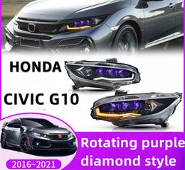 Headlights For Honda CIVIC 10th 20 16-20 21 Headlamp Animation LED DRL Dyanmic Turn Signal Lights LED Lens Projector