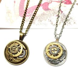 Pendant Necklaces 2023 Cykopv Original Design Mechanical Multiplied Gears Single Vintage Steampunk Necklace Jewelry 60cm