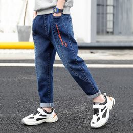 Jeans IENENS Boys Clothes Straight Jeans Kids Cowboy Long Pants Children Denim Trousers Clothes Baby Boy Casual Stretch Jeans 230512