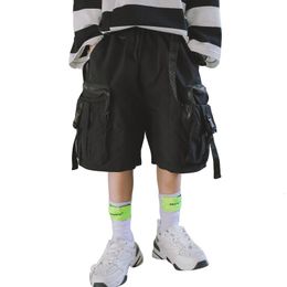 Shorts Kids Boys Shorts Knee Length Cargo Pants Summer Cool Streetwear Teenage Sport Sweatpants Children's Short Trousers 4-14Years Old 230512
